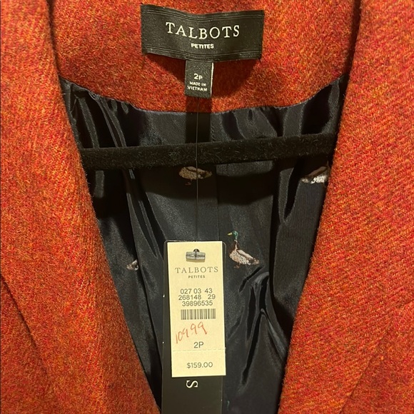 Talbots Red Classic Blazer with Notched Lapel - Picture 3 of 4